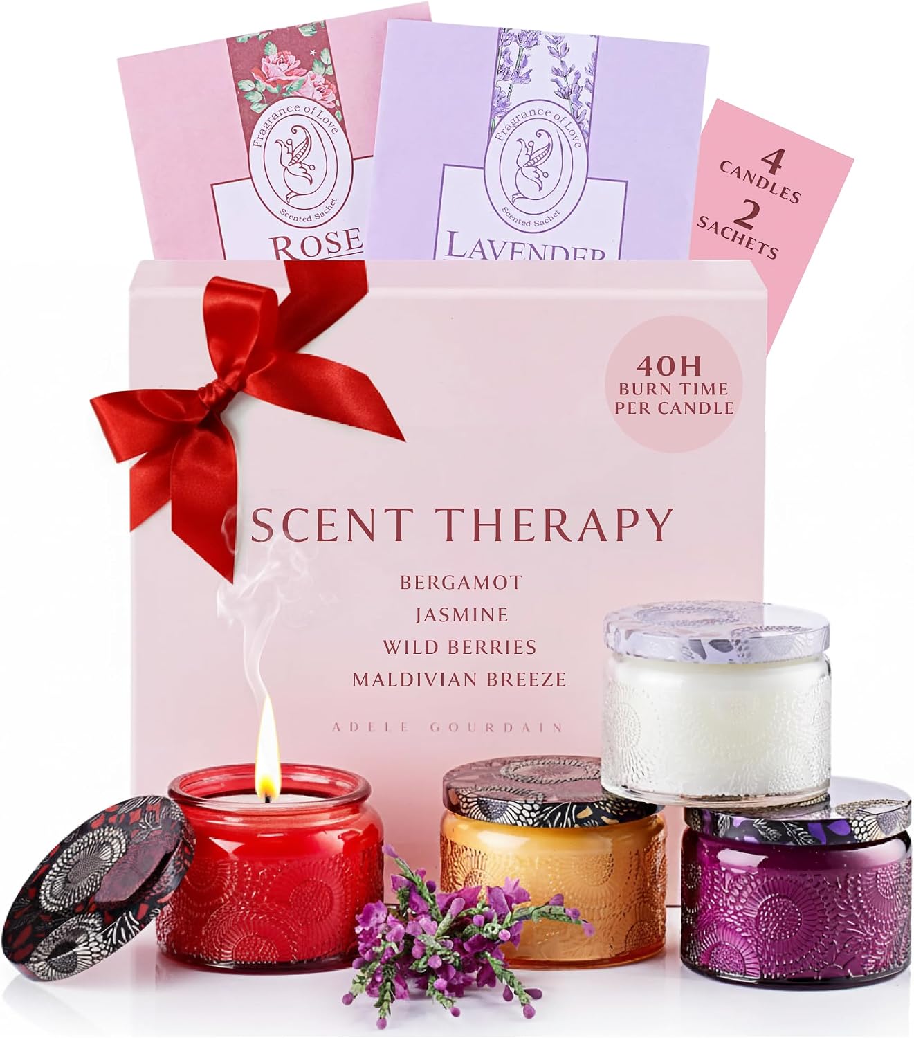 6-pc Scented Candle Gift Set for Women, Aromatherapy Inspired Adelegou (B08D3SDPXT)