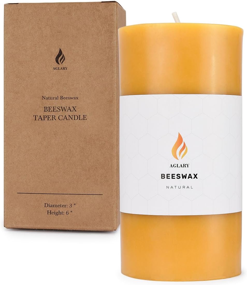 3x6 Pure Beeswax Pillar (B0CGHSZSP6)