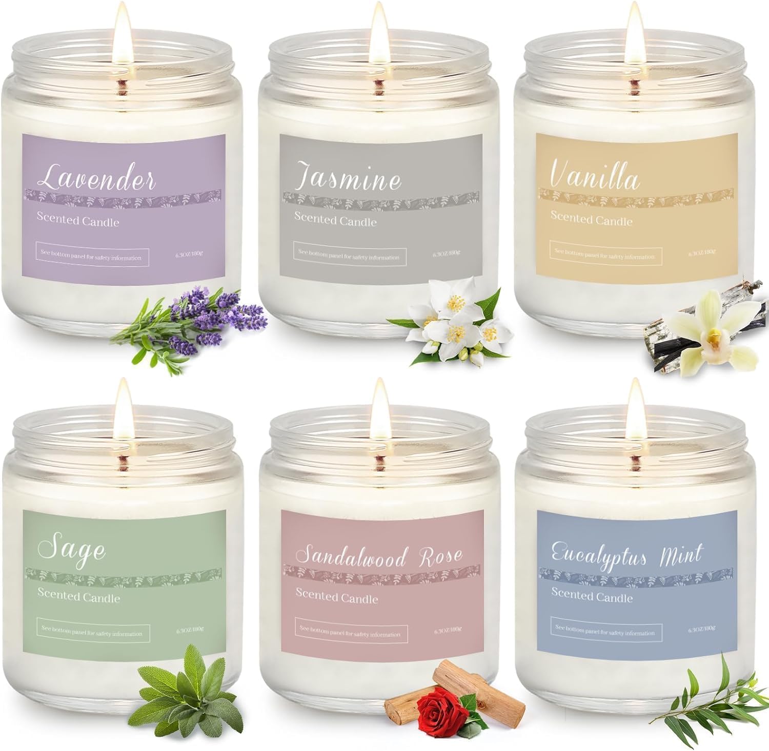 Scented Candles Gift Set for Women, 6-Pack Aromatherapy (B0CHYWN5W6)