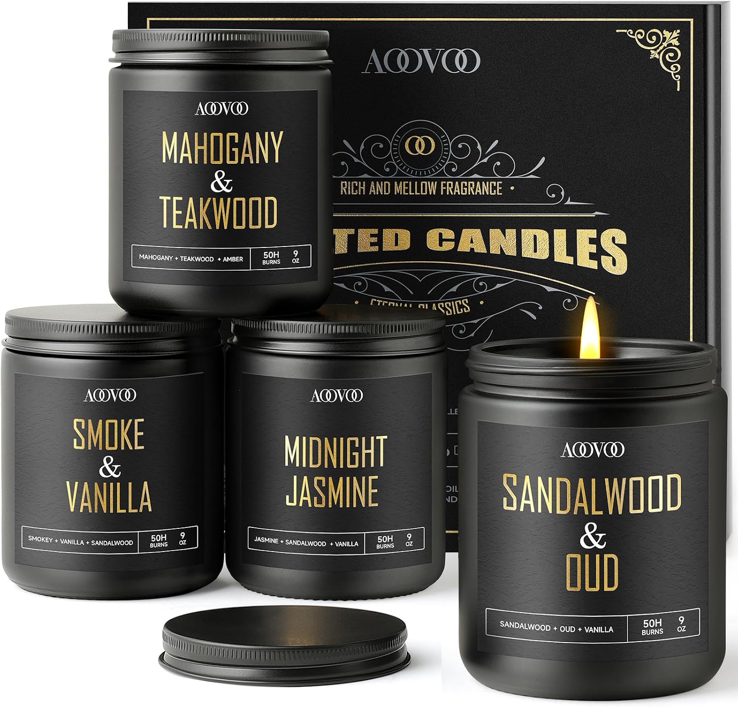 AOOVOO Scented Candles for Men 4 Pack (B0CW5ZVKSX)