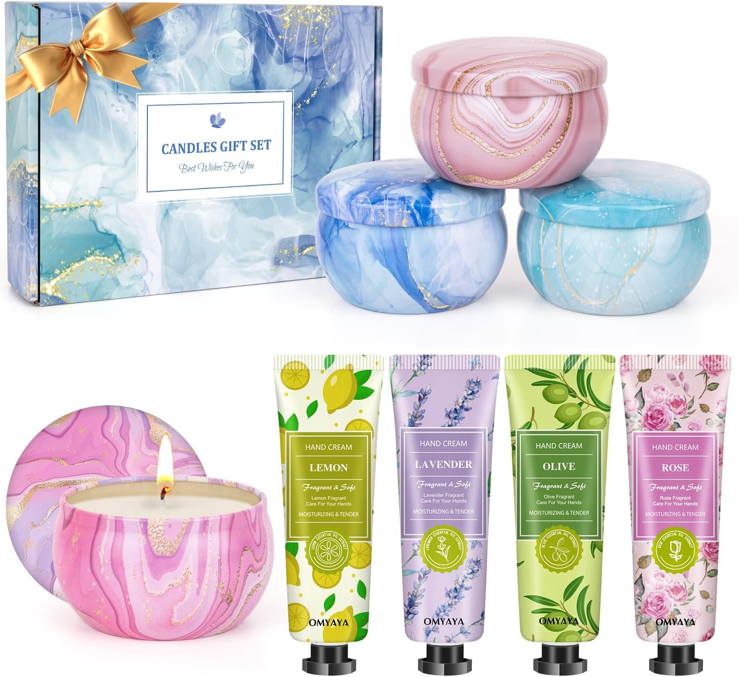 Gifts for Women, Candles Gift Set and Hand Cream Lotion Set (B0DDKKY381)